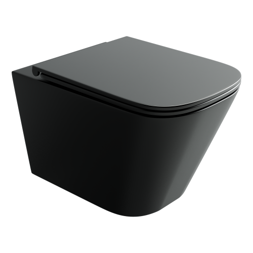 Унитаз подвесной Ceramica Nova UNION CN4009TMB черный матовый с сиденьем микролифт безободковый смыв торнадо