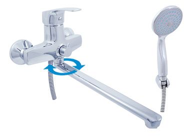 Смеситель для ванны и душа RavSlezak KONGO K053.5/1 настенный хром