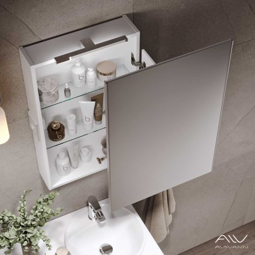 Зеркало-шкаф Alavann Cosmetic ALV0723001 55х15х80 подвесной цвет белый