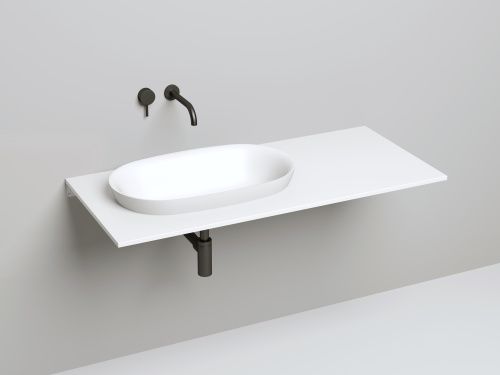 Раковина из литьевого мрамора Salini Marea 1802101G 65х39 полувстраиваемая цвет белый