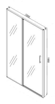 Душевая дверь Cerutti SPA GLORIA D120B 120х195 стекло прозрачное профиль черный - фото 3