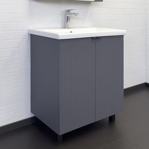 Тумба с раковиной Comforty Лима 00-00013686CF 70х45х85 напольная цвет антрацит