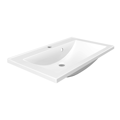 Раковина из литьевого мрамора Paola Paola Roma 750 75х45 полувстраиваемая цвет белый глянцевый 1 отверстие под смеситель