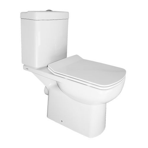 Унитаз-компакт напольный с бачком Creo Ceramique TOURS TO1002BN+TO1003N+TO1001N белый с сиденьем микролифт каскадный смыв