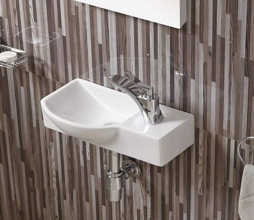 Раковина из санфаянса CeramaLux 7947AL 41х23 подвесная цвет белый 1 отверстие под смеситель