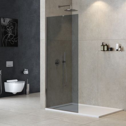 Душевая перегородка Cezares LIBERTA LIBERTA-L-1-TB-90-GR-Cr 90х195 стекло тонированное профиль хром глянцевый