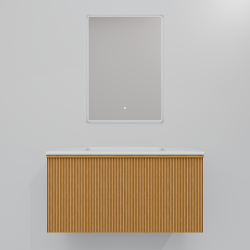 Тумба с раковиной+зеркало Art Decco Andy (Энди) AAN08W11S2M0 80x45x40 подвесная цвет белый дуб