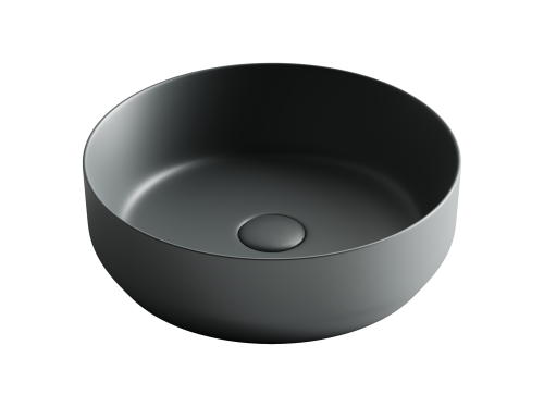 Раковина из сантехнического фарфора Ceramica Nova ELEMENT CN6022MDH 40х40 накладная цвет черный без отверстий под смеситель