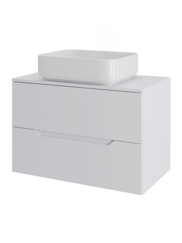 Тумба с раковиной Orange Line Li-70TuwMDF+B05-500W 70х46х70 подвесная цвет белый матовый