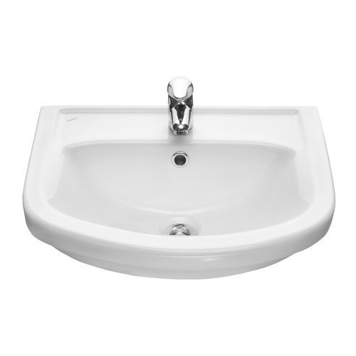 Раковина из сантехнического фаянса Aquaton 131201S0011B0 50х40 накладная цвет белый 1 отверстие под смеситель