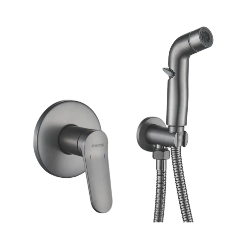 Гигиенический душ со смесителем Shevanik S43T S4305T оружейная сталь