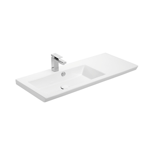 Раковина керамическая Dreja Isik 4100-KL 100х44 подвесная цвет белый 1 отверстие под смеситель