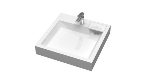 Раковина из литьевого мрамора Uperwood Vission 45483000002 60х60 над стиральной машиной цвет белый