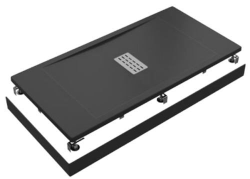 Душевой поддон Good Door Flow ЛП00132 160х90 литьевой мрамор черный без каркаса