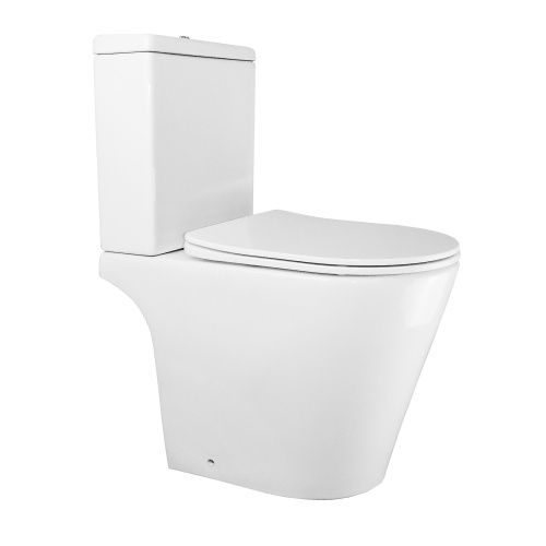 Унитаз-компакт напольный с бачком Azario Flin AZ-1363C белый с сиденьем микролифт безободковый каскадный смыв