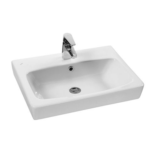 Раковина из сантехнического фарфора Aquaton Нео 1WH302185 55х45 подвесная цвет белый 1 отверстие под смеситель