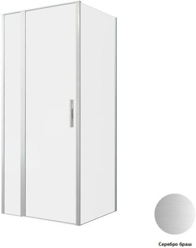 Душевой уголок Allen Brau Priority 3.31026.BA + 3.31041.BA 90х80 стекло прозрачное профиль серебро брашированное без поддона