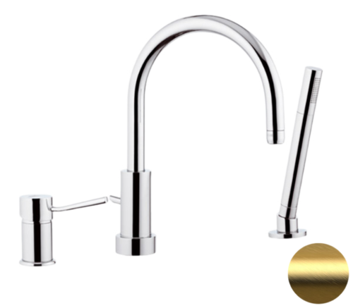 Смеситель Remer Minimal N072BG встраиваемый в стену брашированное золото