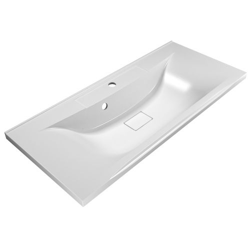 Раковина из искусственного камня BelBagno BB1000/445-LV-MR-PR 100х50 накладная цвет белый 1 отверстие под смеситель