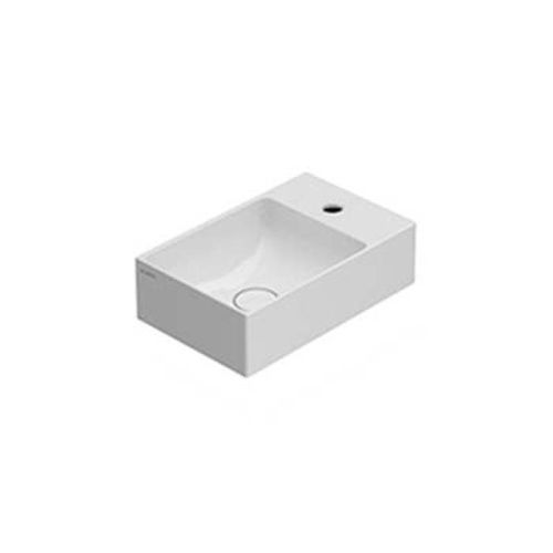 Раковина керамическая Globo T-Edge B6R40BI*1 40х30 накладная цвет белый 1 отверстие под смеситель