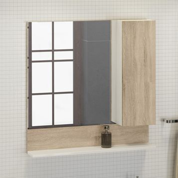 Зеркало-шкаф Comforty Рига 00004139024CF 80х13х80 подвесной цвет дуб сонома