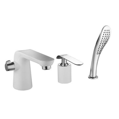 Смеситель LeMark Melange LM4947CW на борт ванны белый/хром