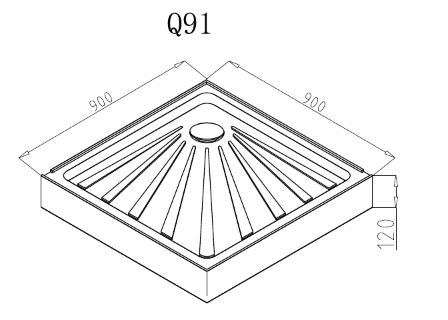 Душевой поддон Cerutti SPA Q91 90х90 ABS-пластик белый с ножками - фото 2