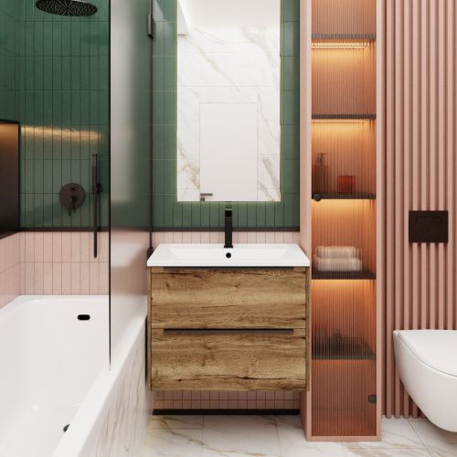 Тумба под раковину La Fenice Tesoro FNC-01-TES-DGT-100-2 99х44х62 подвесная цвет темно-коричневый матовый