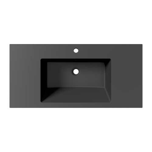 Раковина из литьевого мрамора Paola Paola Nero 1000 ST-B 100х48 полувстраиваемая цвет черный матовый