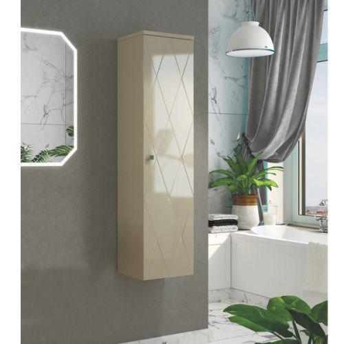 Шкаф-пенал Comforty Кремона 00-00001219CF 38х32х148 подвесной цвет латте