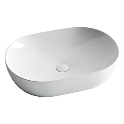 Раковина из сантехнического фарфора Ceramica Nova ELEMENT CN5009 60х40 накладная цвет белый без отверстий под смеситель
