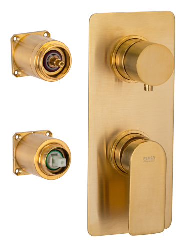 Смеситель для душа Remer Infinity I93KBBG встраиваемый в стену брашированное золото