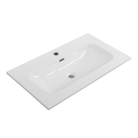 Раковина керамическая Cezares ECO CZR-8073-80 81х46 подвесная цвет белый 1 отверстие под смеситель