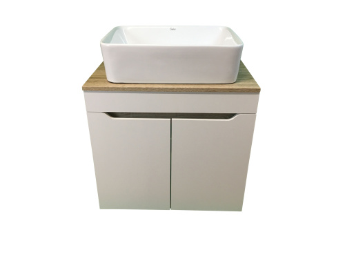 Тумба с раковиной Sintesi STL.W7024_SIN-LVB-APP-401 60х55х50 подвесная цвет белый/коричневый