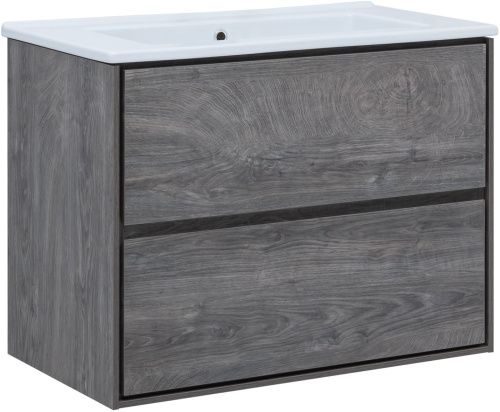 Тумба под раковину Aquanet Милан 00339969 84х46х66 подвесная цвет темное дерево