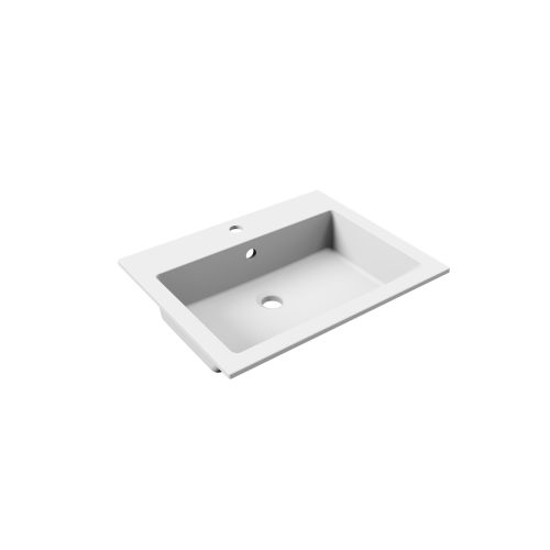 Раковина из литьевого мрамора Uperwood Megan 45481000000 60х48 полувстраиваемая цвет белый