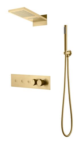 Душевая система Boheme Fusion 131-MG встраиваемая цвет золото матовое с термостатом с термостатом