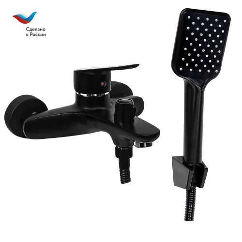 Смеситель для ванны Славен Коттедж СЛ-ОД-Г3Ч настенный черный