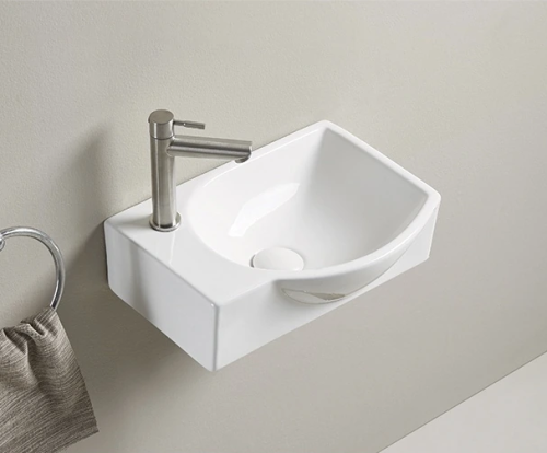 Раковина керамическая Gid Suspendido 61130R 41х28 подвесная цвет белый 1 отверстие под смеситель