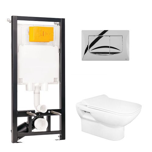 Комплект унитаз с инсталляцией с клавишей смыва Kale  310200100024+310200700005(310200700038)(7111036300