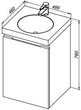 Тумба с раковиной De Aqua Ариетта 00184626 50х46х76 подвесная - фото 5
