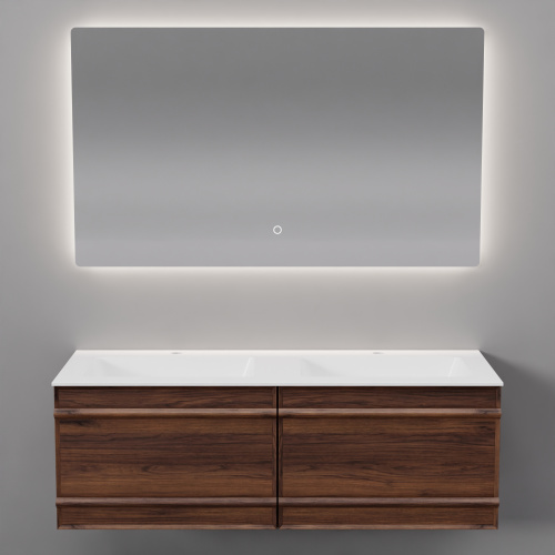 Тумба с раковиной+зеркало Art Decco Bridget (Бриджит) ABR12W22D2M0 120x45x40 подвесная цвет черный орех