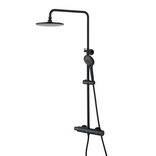 Душевая стойка LeMark Bronx LM3770BL настенная с термостатом