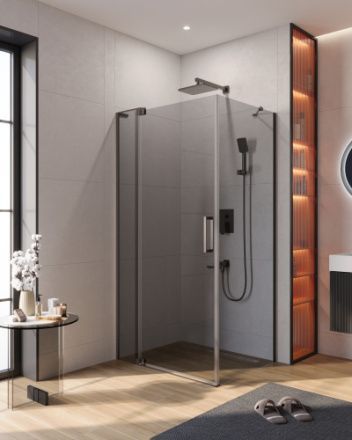 Душевой уголок Cezares SLIDER SLIDER-AH-1-100-70/80-GRIGIO-GM 70х100 стекло тонированное профиль оружейная сталь без поддона
