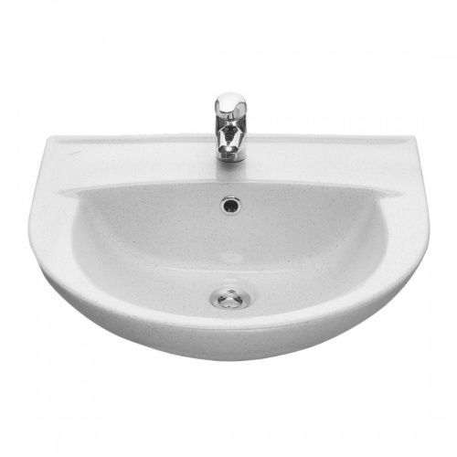 Раковина из сантехнического фарфора Santeri Виктория крап на белом 131116S0111B0 45х56 подвесная цвет белый