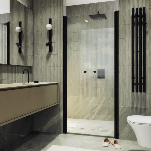 Душевая дверь Maybah Glass MGD-425-6 120х198 стекло прозрачное профиль черный