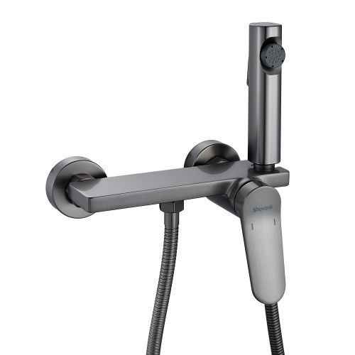 Гигиенический душ со смесителем Shevanik S43T S4305T-1 оружейная сталь