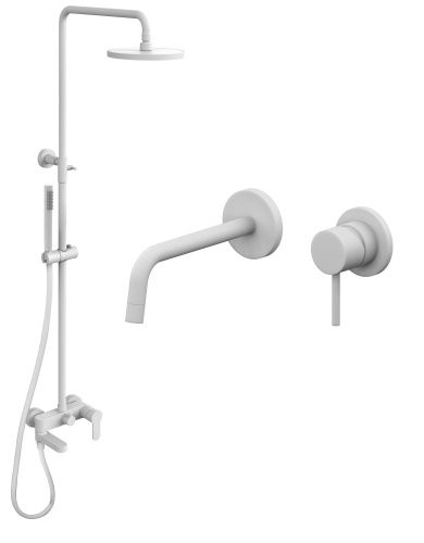 Душевая стойка Paffoni Light KITCOL632BO007 настенная цвет белый матовый