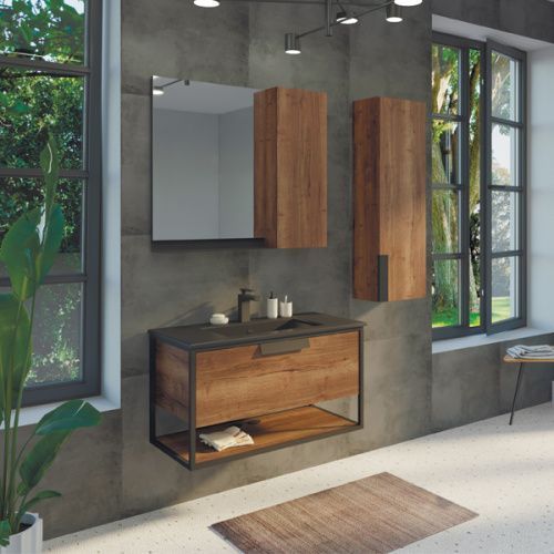 Тумба с раковиной Comforty Бонн 00-00001937CF 91х47х52 подвесная цвет дуб темный