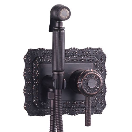 Гигиенический душ со смесителем LeMark Jasmine LM6619ORB черный бронзовый